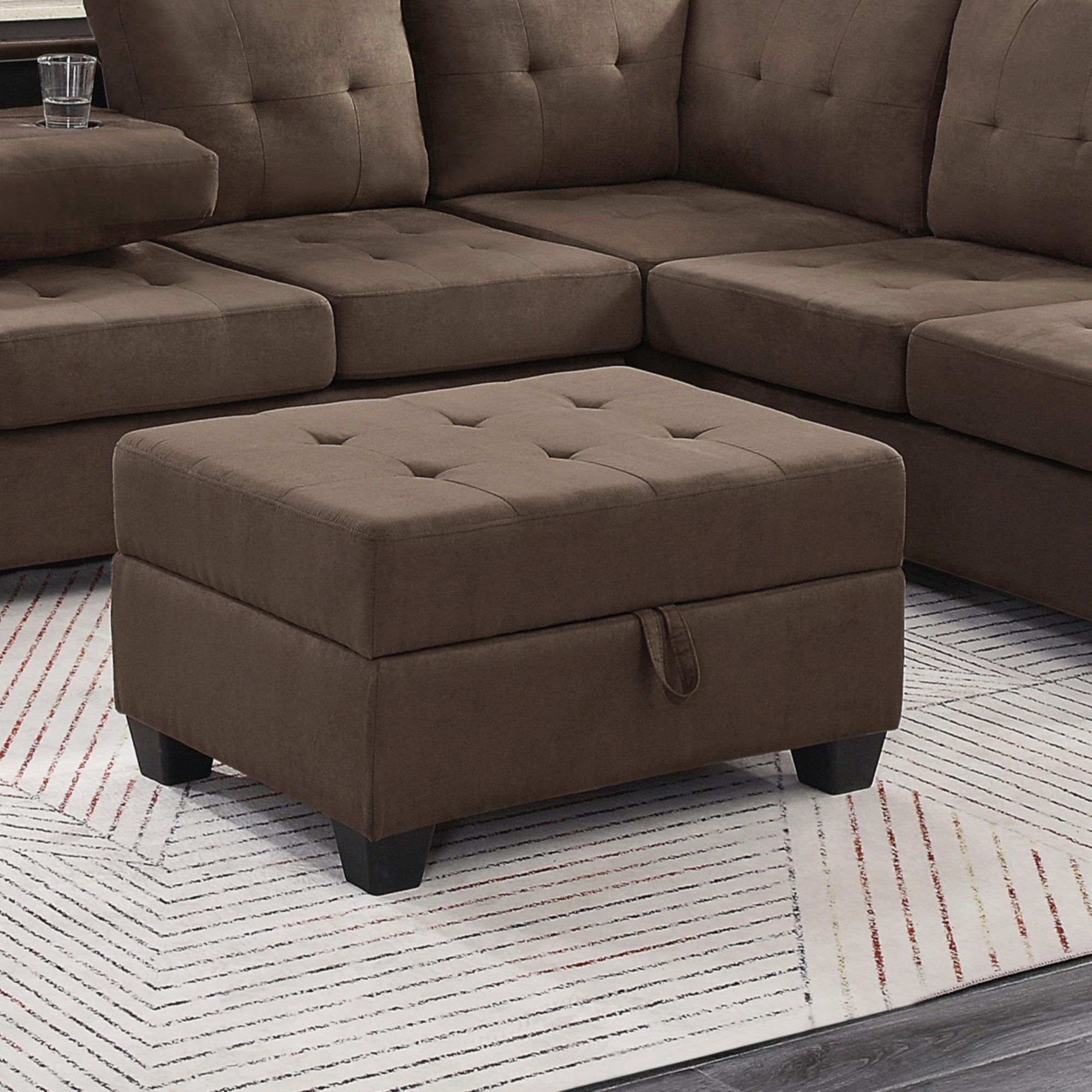 オットマン Red Barrel Studio® Modern Living Room 1Pc Storage Ottoman Tufted